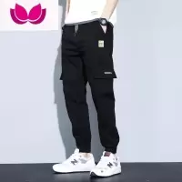 七斓潮牌款男休闲裤新款韩版潮流运动裤设计感百搭宽松束脚工装裤