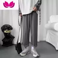 七斓西装裤子男春季新款潮牌宽松直筒休闲裤潮流垂感大码百搭阔腿西裤