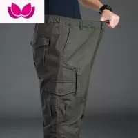 七斓工装裤男宽松高腰大码休闲裤厚加绒战术裤多口袋劳保耐磨长裤