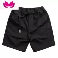 七斓工装短裤男卡其色复古宽松休闲水洗日系五分裤男夏季