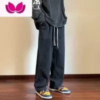 七斓日系工装裤男秋季新款美式复古潮牌百搭宽松阔腿长裤直筒休闲裤子