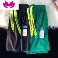 七斓美式冰丝短裤男士夏季薄款健身大码运动五分裤潮牌宽松休闲大裤衩