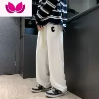 七斓春季卫裤男ins潮牌美式高街痞帅宽松直筒阔腿运动休闲长裤子