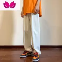 七斓直筒休闲裤男港风裤子男复古工装裤宽松垂感男生阔腿裤长裤