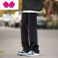 七斓干活穿的裤子男夏季军绿色牛仔裤男宽松工装裤耐磨工作复古直筒裤