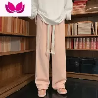 七斓灯芯绒裤子男潮牌加绒宽松直筒阔腿卫裤加肥大码棉裤运动长裤