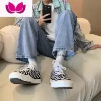 七斓直筒牛仔裤男2023新款ins潮流宽松阔腿九分裤潮牌痞帅裤子