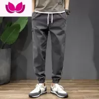 七斓工装休闲裤男士夏季薄款2023新款宽松束脚长裤运动九分裤子男