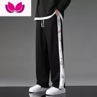 七斓休闲长裤子男士春季潮牌宽松运动裤男款夏季阔腿直筒卫裤束脚男裤