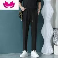 七斓青少年运动裤子男款悠闲2023新款潮流潮牌痞帅炸街九分直筒裤
