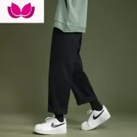 七斓浅蓝色直筒牛仔裤男春季ins原宿风美式宽松阔腿水洗休闲高街长裤