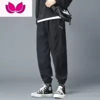 七斓束脚裤子男款加绒潮流宽松大码2023春日系工装潮牌休闲长裤