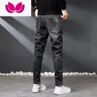 七斓牛仔裤男潮流百搭青年潮牌修身小脚小直筒款弹力新塘春季夏季薄款