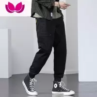 七斓工装裤男士2023春季新款运动款休闲裤九分裤潮牌束脚裤男裤子