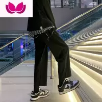 七斓休闲裤男宽松潮流宽松运动九分裤子阔腿直筒学生百搭oversize卫裤