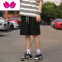 七斓休闲短裤男夏季港风潮牌宽松运动裤百搭直筒中裤高街潮流五分裤子