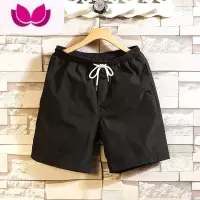七斓夏季纯色短裤男韩版潮流薄款休闲五分裤头胖子外穿大码宽松沙滩裤