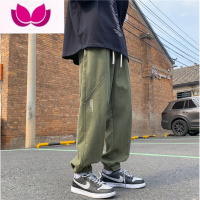 七斓工装裤男潮流男款日系复古束脚裤男士运动休闲长裤大码裤子男