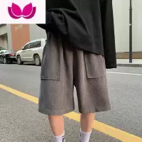 七斓灯芯绒短裤男夏季运动裤子潮流宽松美式篮球五分裤薄款休闲大裤衩