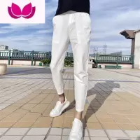 七斓2023新款休闲裤男修身小脚九分裤痞帅裤子男纯色百搭束脚裤潮