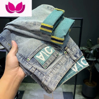 七斓新款水洗牛仔裤男潮牌弹力锥形长裤百搭修身青春潮流休闲蓝色裤子