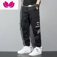 七斓迷彩裤男2023薄款束脚休闲工装裤加肥加大胖子大码宽松长裤子