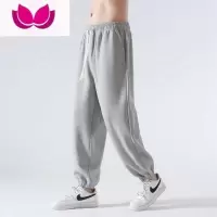 七斓夏季皱束脚宽松男士运动薄款潮牌垂感简约痞帅纯色百搭休闲裤子