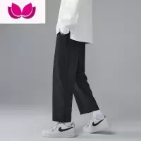 七斓男士裤子宽松潮流直筒休闲西裤男款运动潮牌垂感九分裤百搭