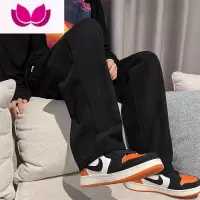 七斓垂感雪尼尔裤子高街ins潮流直筒阔腿男裤加绒灯芯绒休闲长裤