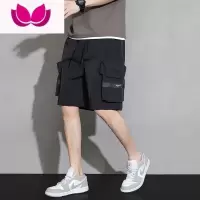 七斓工装短裤男士夏季薄款冰丝透气美式潮牌百搭痞帅男生休闲五分裤子