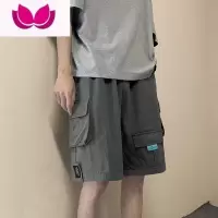 七斓工装短裤男夏季港风宽松阔腿五分裤潮流百搭日系青少年运动中裤