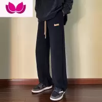 七斓休闲直筒裤子男阔腿高街长裤垂感卫裤款潮美式宽松运动裤
