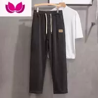 七斓日系复古纯色灯芯绒直筒休闲裤男潮牌街ins夏季宽松阔腿运动长裤