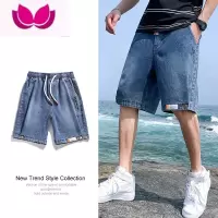 七斓牛仔短裤男士夏季薄款外穿ins潮流五分裤宽松百搭休闲裤子马裤男
