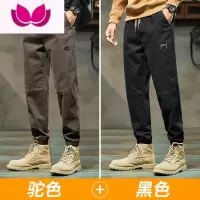 七斓潮牌休闲裤男士2023新款运动束脚宽松运动工装裤子男款夏季