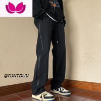 七斓机能高街休闲裤子男潮牌设计感拉链直筒裤美式防风运动冲锋裤