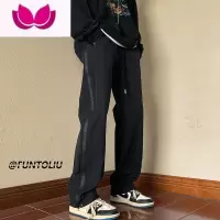 七斓机能高街休闲裤子男潮牌设计感拉链直筒裤美式防风运动冲锋裤