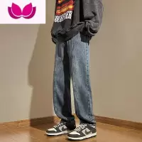 七斓男士牛仔裤款夏季潮牌ins高街美式直筒宽松男生工装休闲裤子