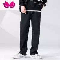 七斓阔腿牛仔裤男直筒宽松垂感嘻哈美式潮牌ins拖地长裤子2023款