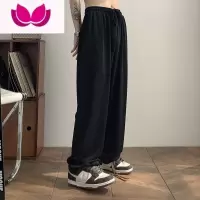 七斓咖色休闲裤男春季新款宽松垂感直筒阔腿裤韩版潮流垂感拖地长裤子