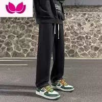 七斓烟灰色牛仔裤男夏宽松阔腿长裤子男士薄款痞帅休闲潮牌直筒