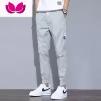 七斓休闲裤男士夏季薄款宽松束脚运动冰丝速干九分工装裤子男潮牌
