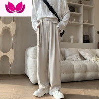 七斓冷淡风裤子男新款英伦雅痞男装西裤垂坠感高级感阔腿休闲长裤