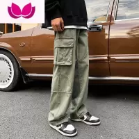 七斓工装裤男秋季宽松潮流复古直筒休闲裤潮牌ins美式阔腿哈伦长裤子
