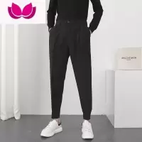 七斓秋季休闲裤男西裤垂感束脚修身百搭九分裤哈伦裤宽松韩版潮流小脚