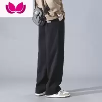七斓美式阔腿运动裤子男士潮牌直筒卫裤高街痞帅拖地宽松休闲长裤