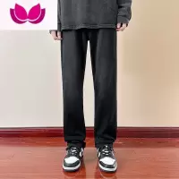 七斓高弹力牛仔裤男vibe高街修身直筒美式潮牌宽松长裤子复古2023春季