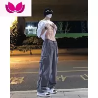 七斓vibe风裤子高街男美式机能风冲锋裤oversize工装裤直筒宽松灯笼裤