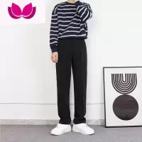 七斓西装裤男百搭高级感直筒裤休闲裤韩版长裤垂感西裤黑色拖地裤裤子