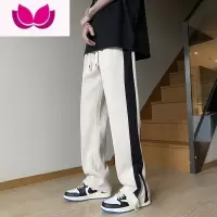 七斓美式拉链裤子男夏季薄款宽松直筒长裤潮牌运动裤痞帅高级感休闲裤